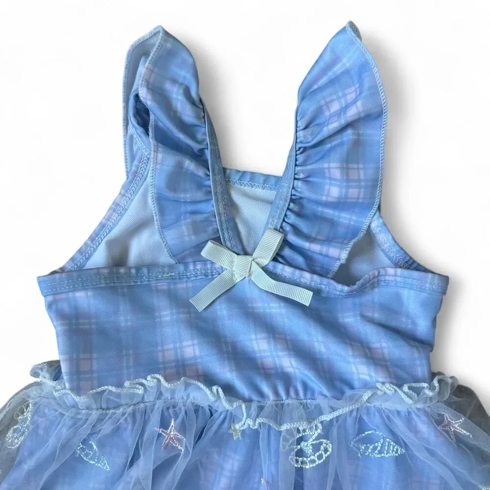 Japanese Girls One-Piece Swimsuit with Tulle Skirt Size 100cm (4T)